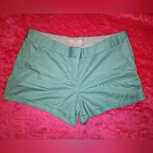 J. Crew Womens Teal Cotton Chino Shorts Size 16